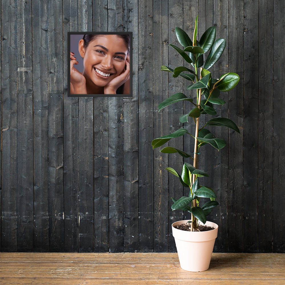 Framed Poster Wall Art Vertical: Priceless Smiles and Laughter (Print Model 0013)