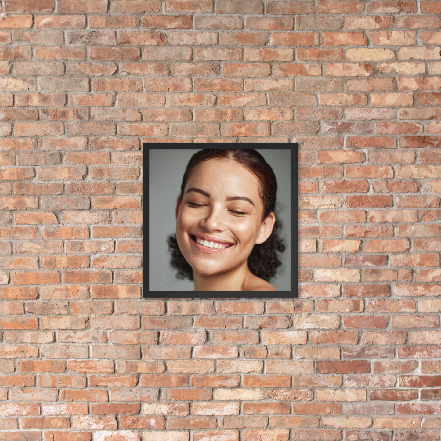 Framed Poster Wall Art Vertical: Priceless Smiles and Laughter (Print Model 002)