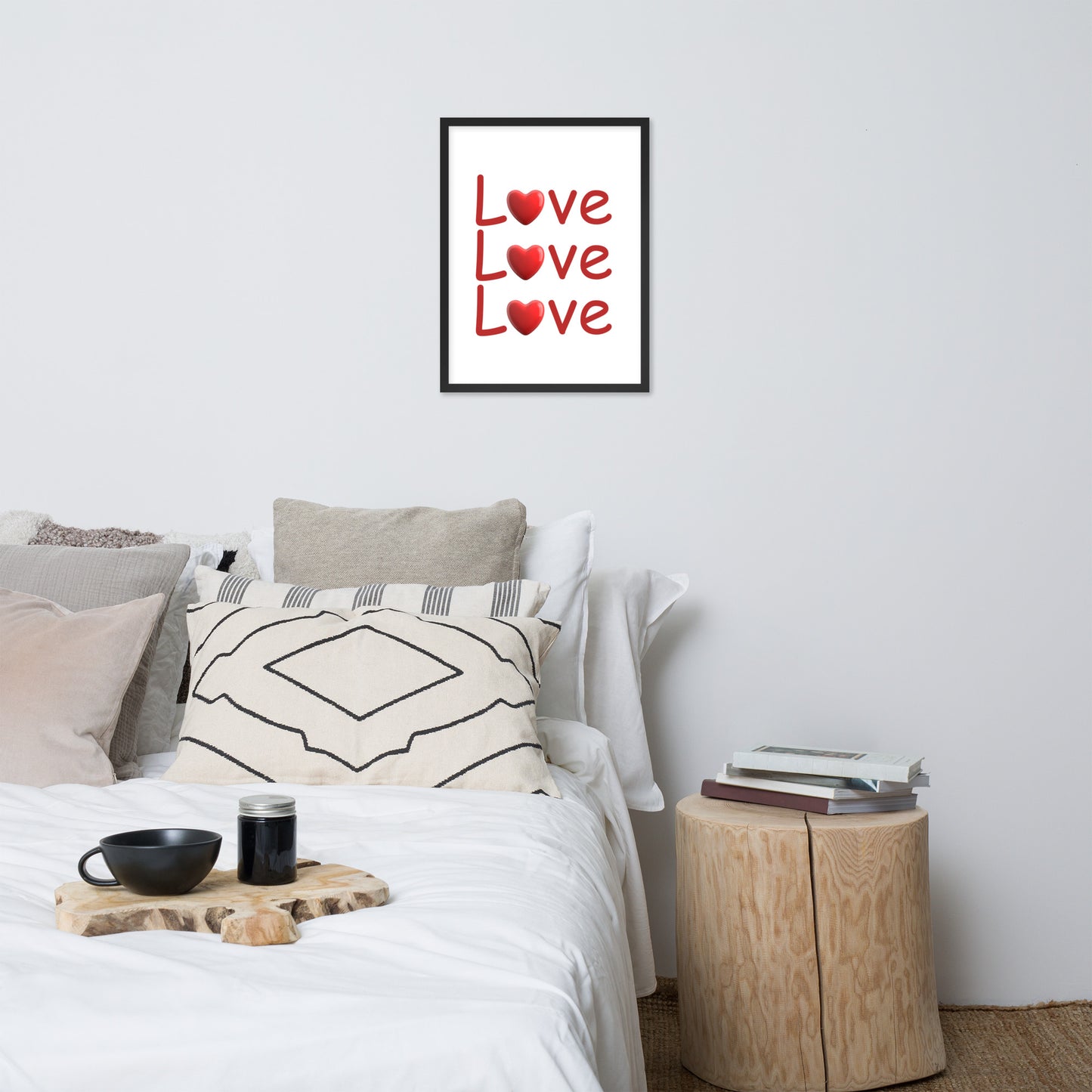 Framed Poster (Love Love Love - Love Framed Poster Vertical Model 0010)