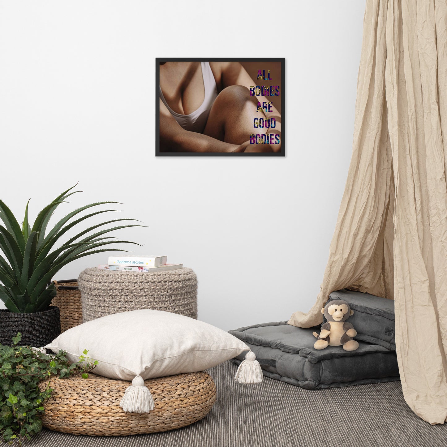 Body Positivity & Neutrality Framed Poster Wall Art (Horizontal Model 003)