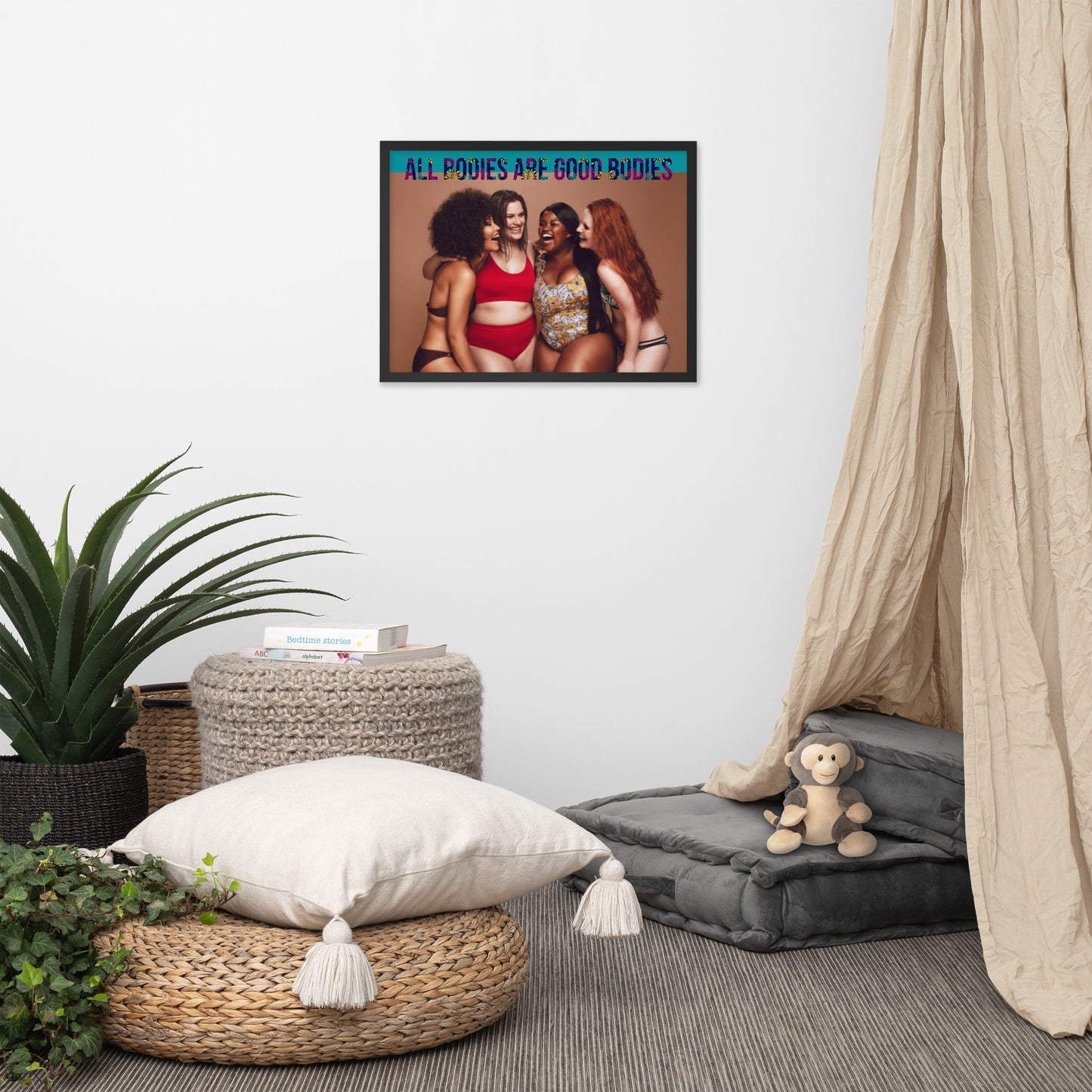 Body Positivity & Neutrality Framed Poster Wall Art (Horizontal Model 005)