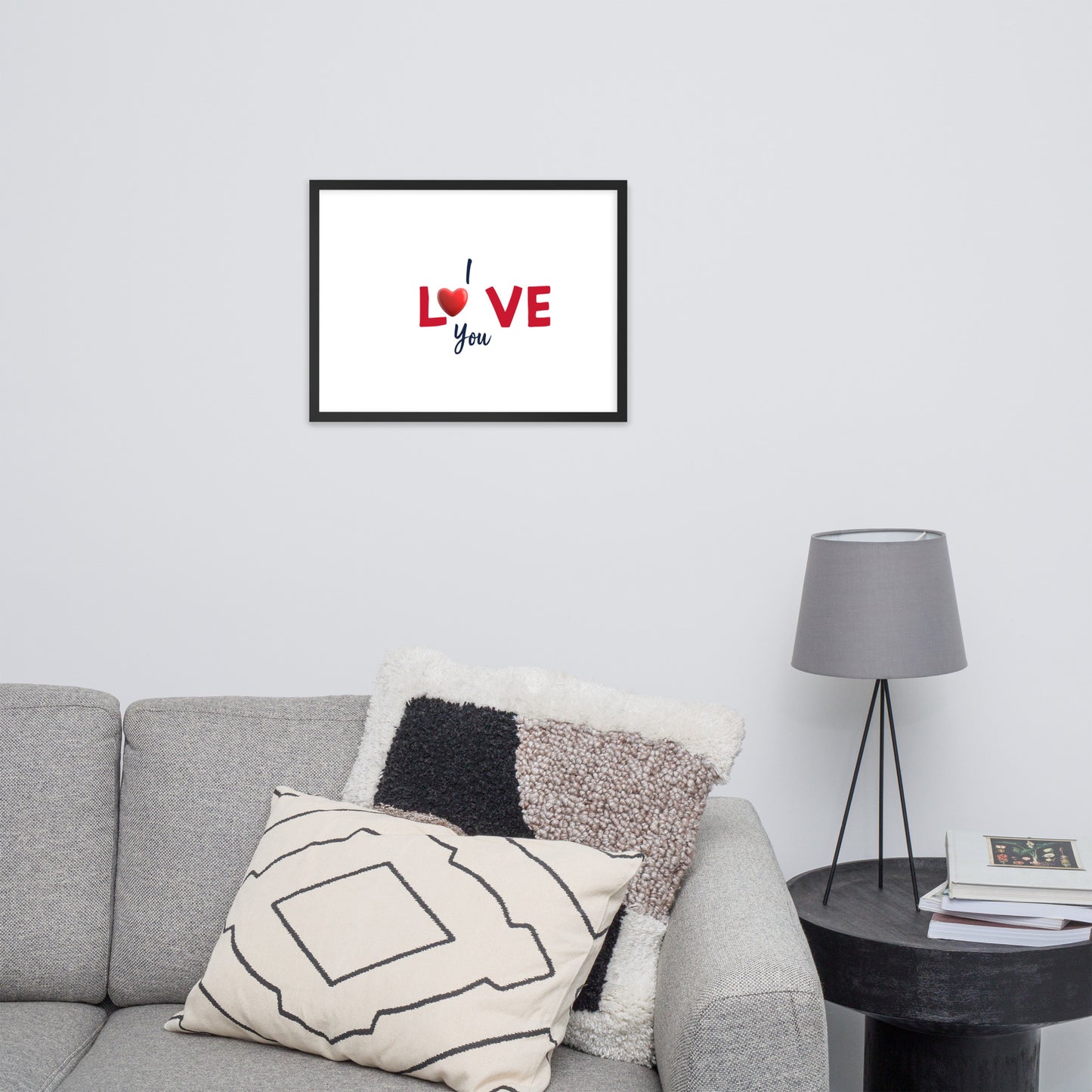 Framed Poster (I Love You - Love Framed Poster Horizontal Model 005)