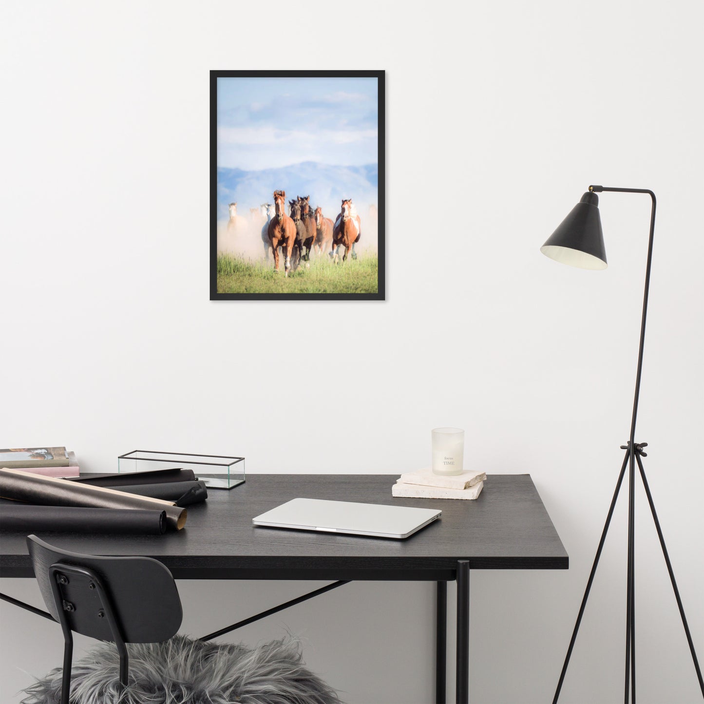 Framed Poster Horse Wall Art - Vertical Print (Glamourange 007 Model)