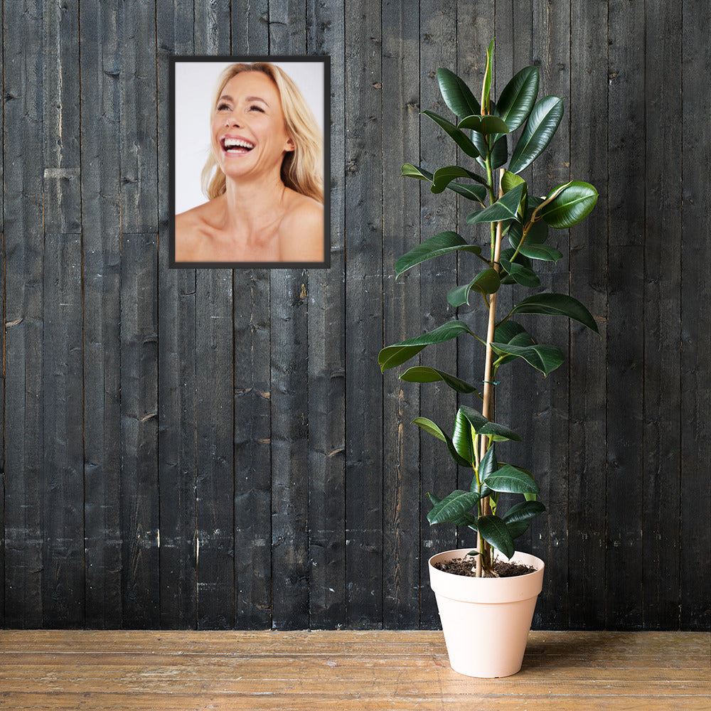 Framed Poster Wall Art Vertical: Priceless Smiles and Laughter (Print Model 0033)