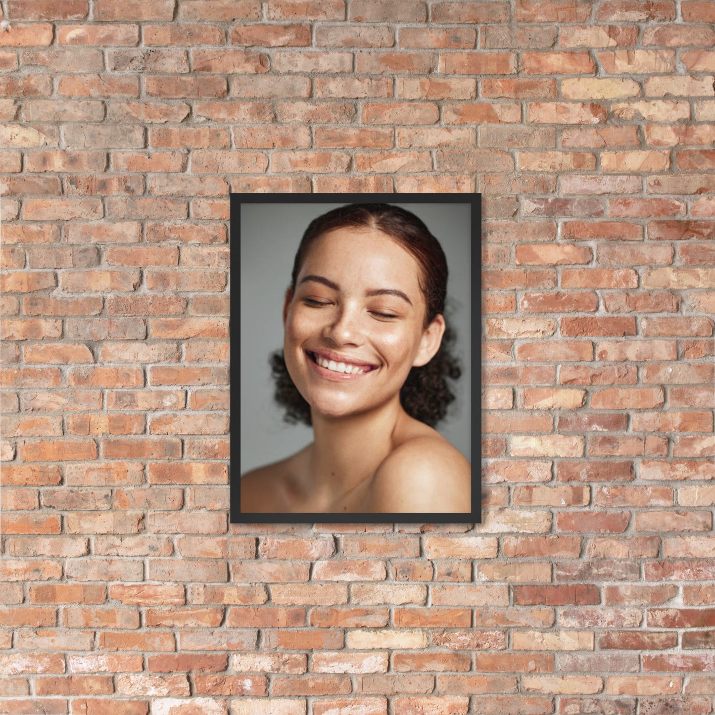 Framed Poster Wall Art Vertical: Priceless Smiles and Laughter (Print Model 002)