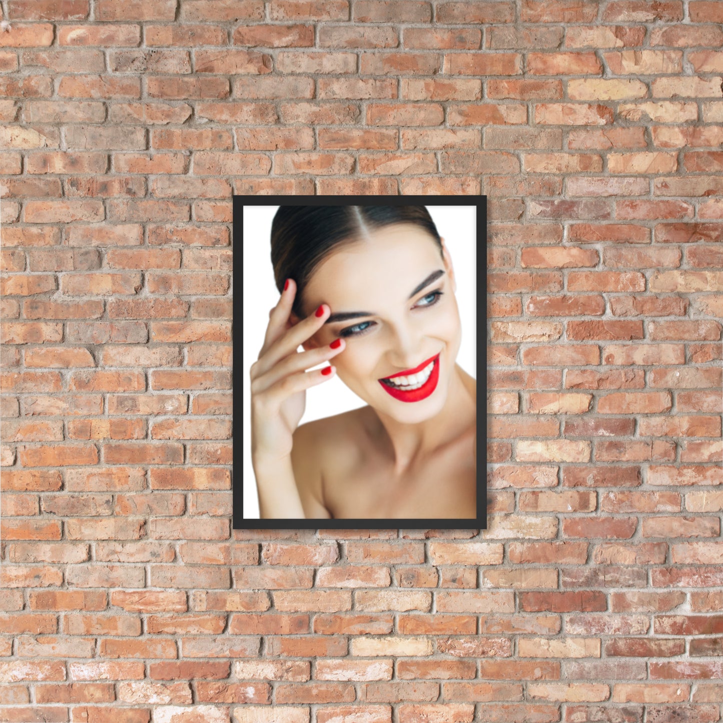 Framed Poster Wall Art Vertical: Priceless Smiles and Laughter (Print Model 003)