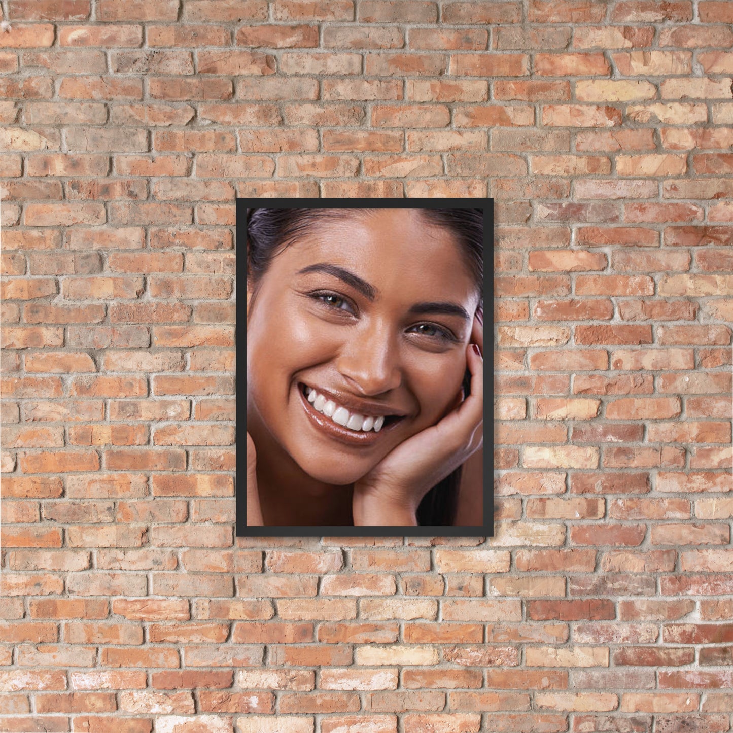 Framed Poster Wall Art Vertical: Priceless Smiles and Laughter (Print Model 0013)