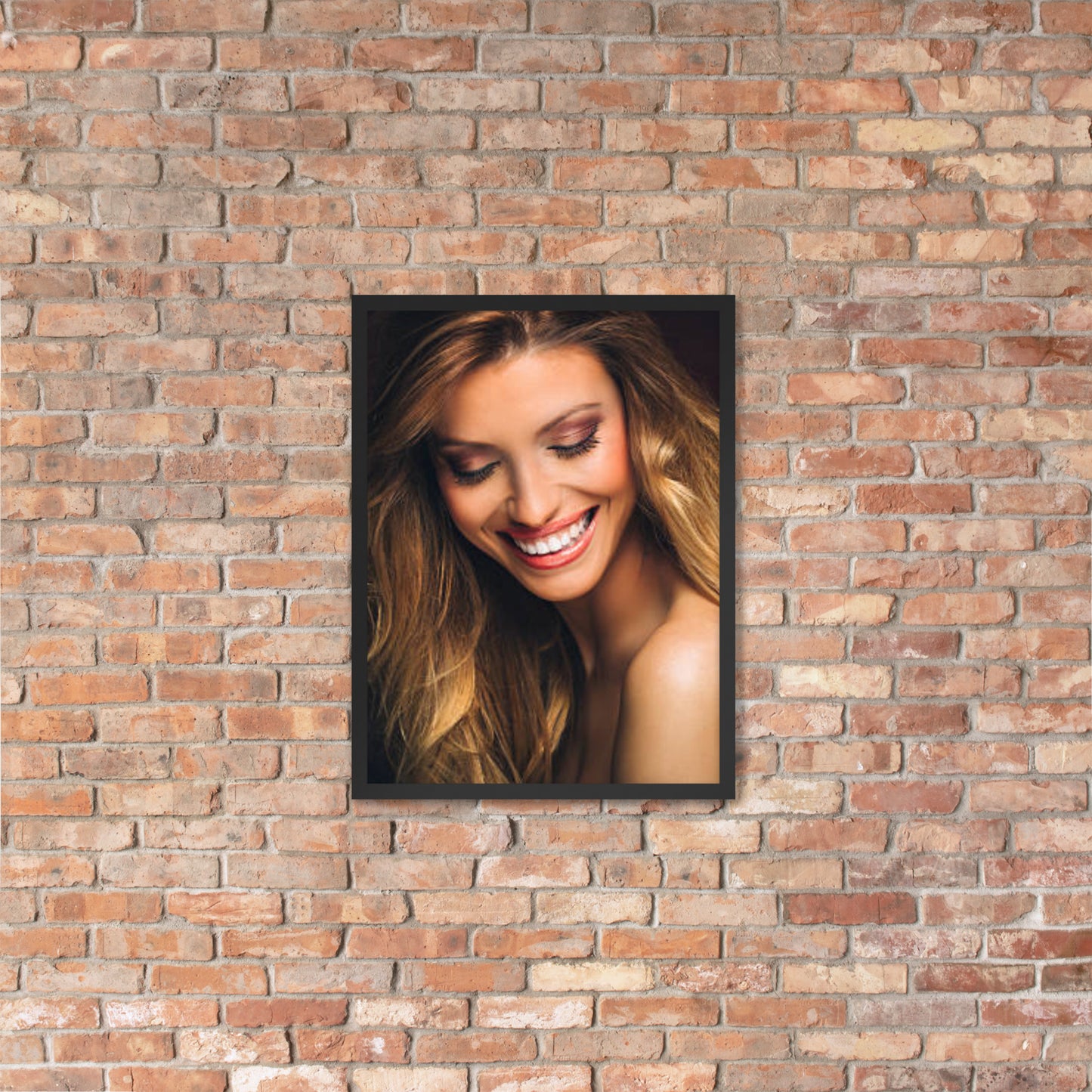 Framed Poster Wall Art Vertical: Priceless Smiles and Laughter (Print Model 0016)