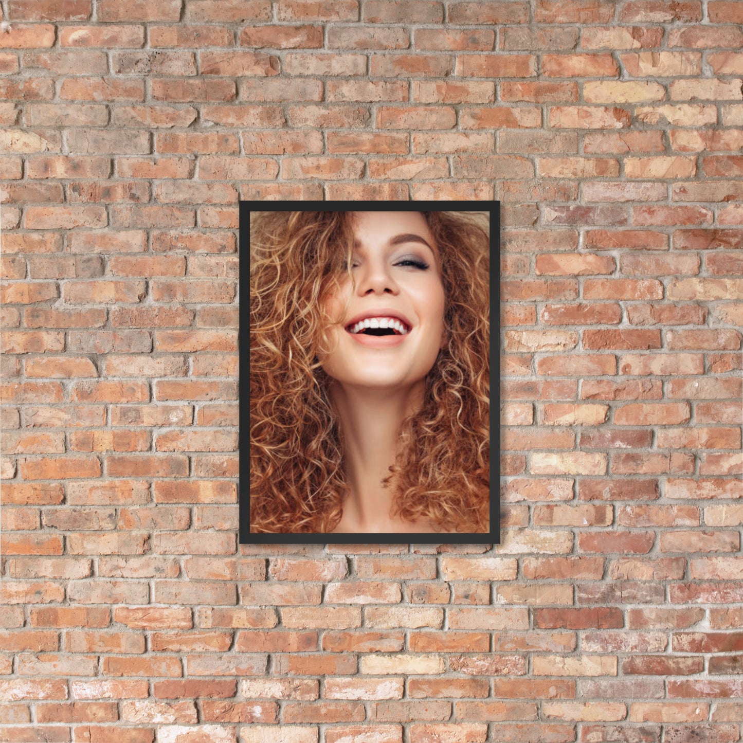 Framed Poster Wall Art Vertical: Priceless Smiles and Laughter (Print Model 0034)