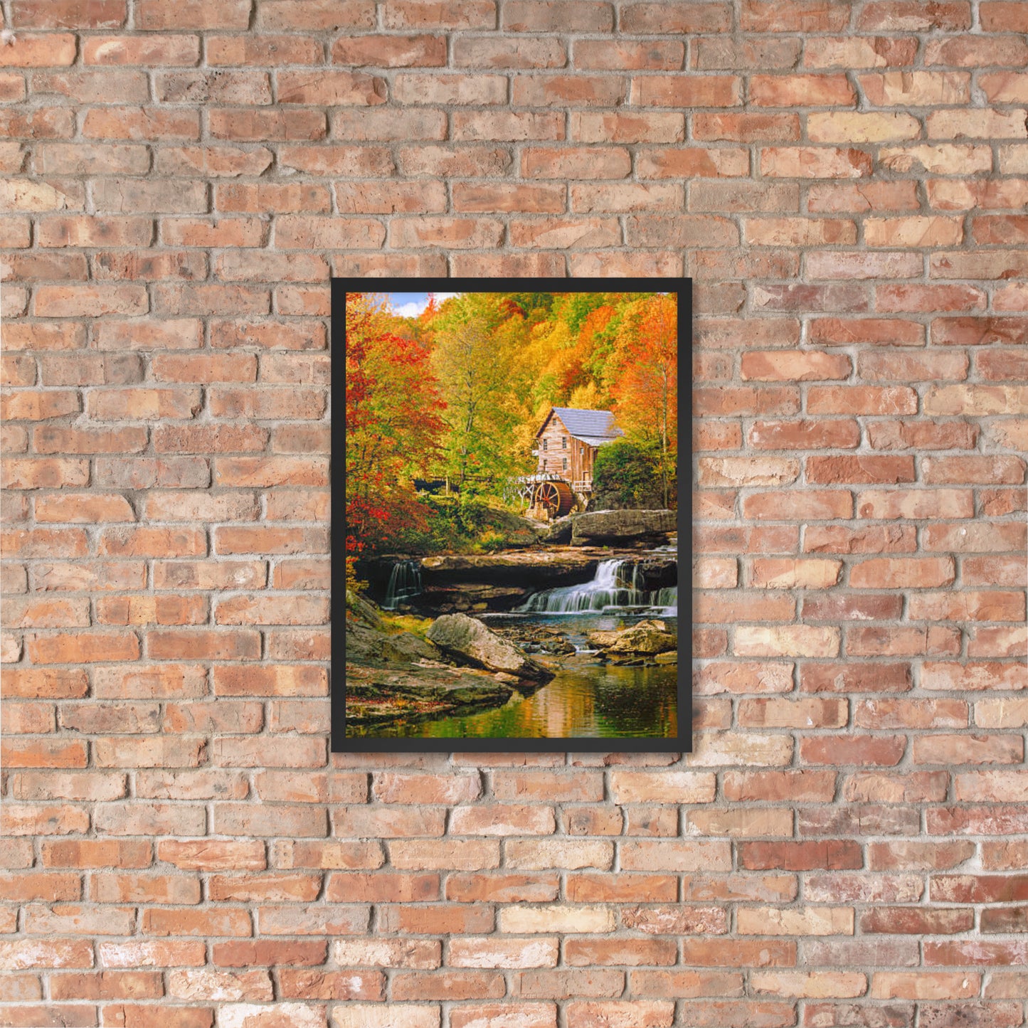 Scenic Nature View Framed Poster Wall Art Vertical Print (Model 0011)