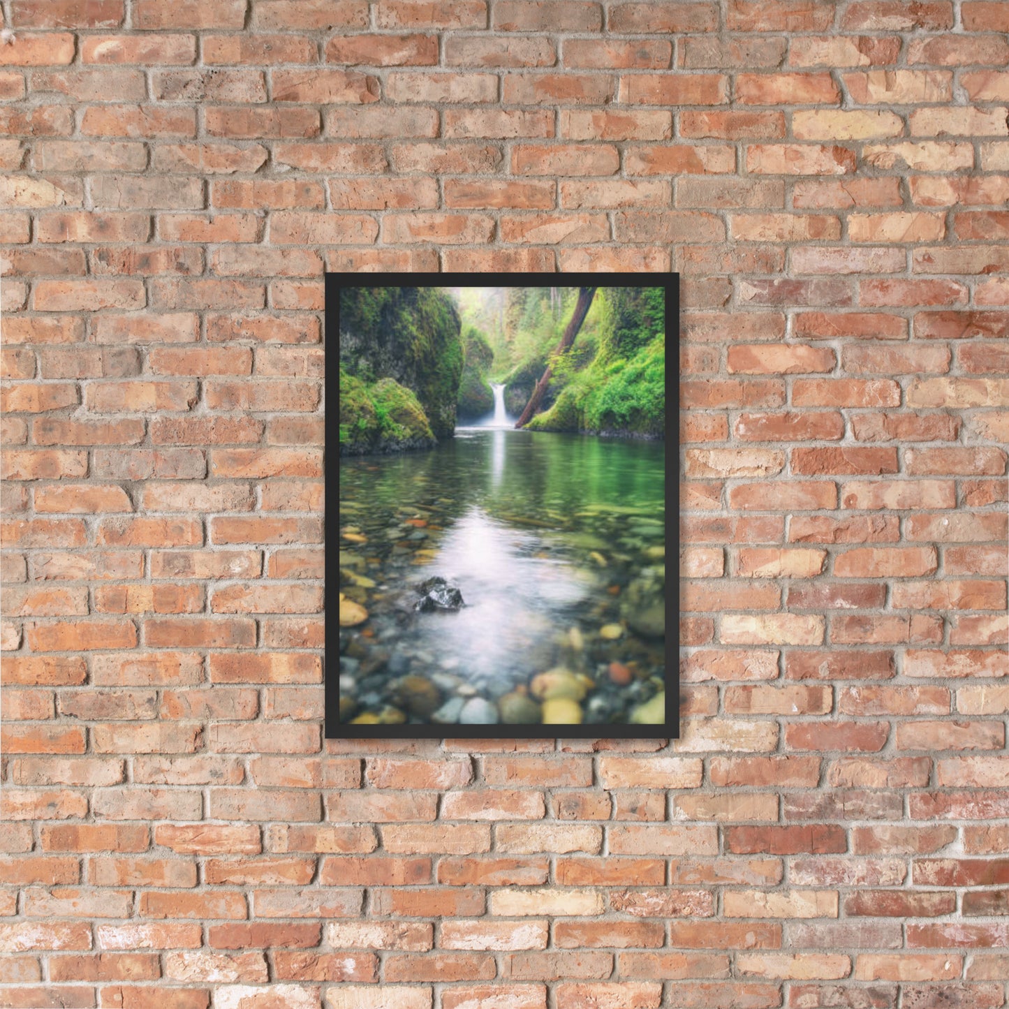 Scenic Nature View Framed Poster Wall Art Vertical Print (Model 0015)