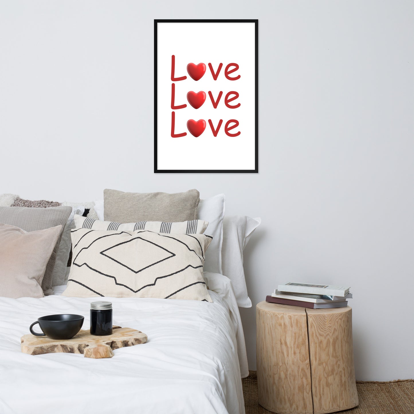 Framed Poster (Love Love Love - Love Framed Poster Vertical Model 0010)