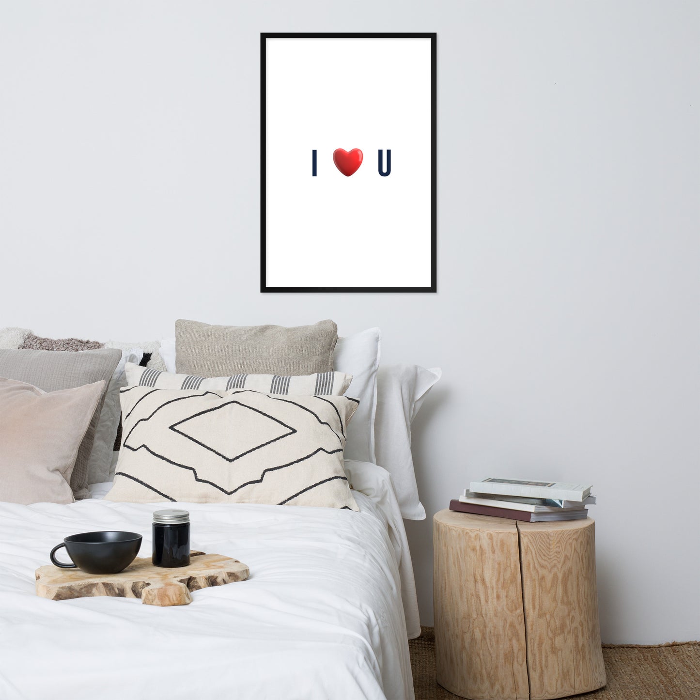 Framed Poster (I Love U - Love Framed Poster Vertical Model 0015)