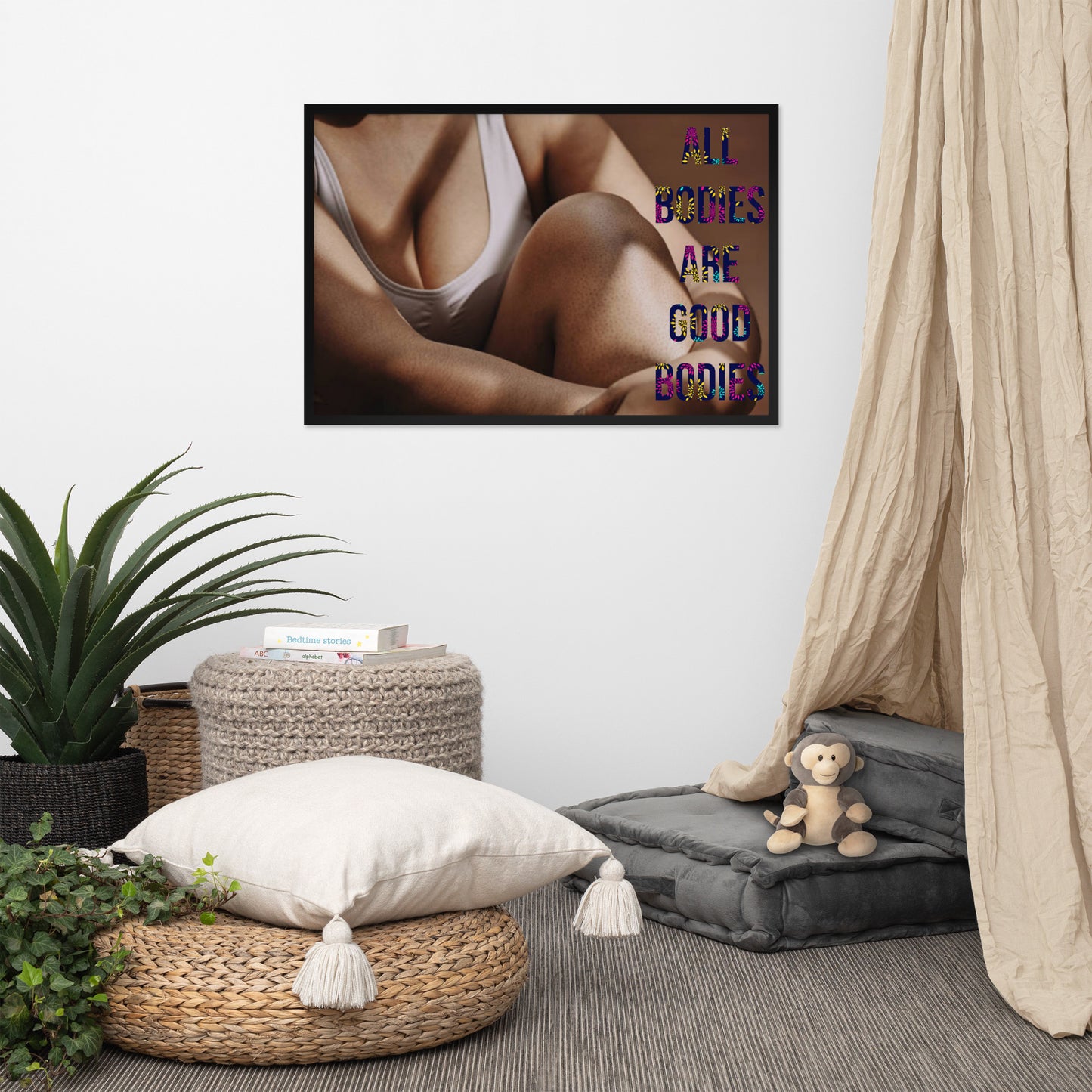 Body Positivity & Neutrality Framed Poster Wall Art (Horizontal Model 003)