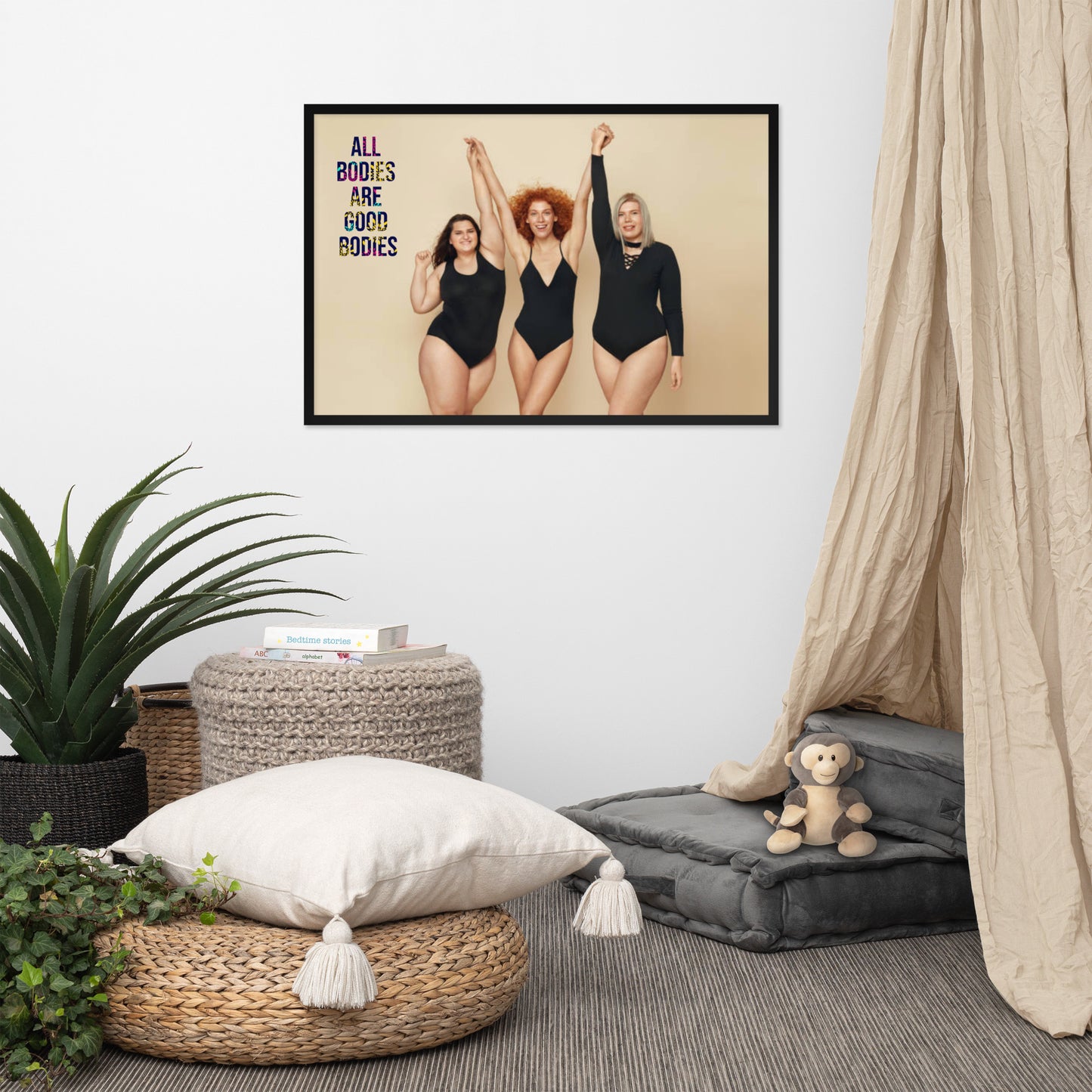 Body Positivity & Neutrality Framed Poster Wall Art (Horizontal Model 0012)