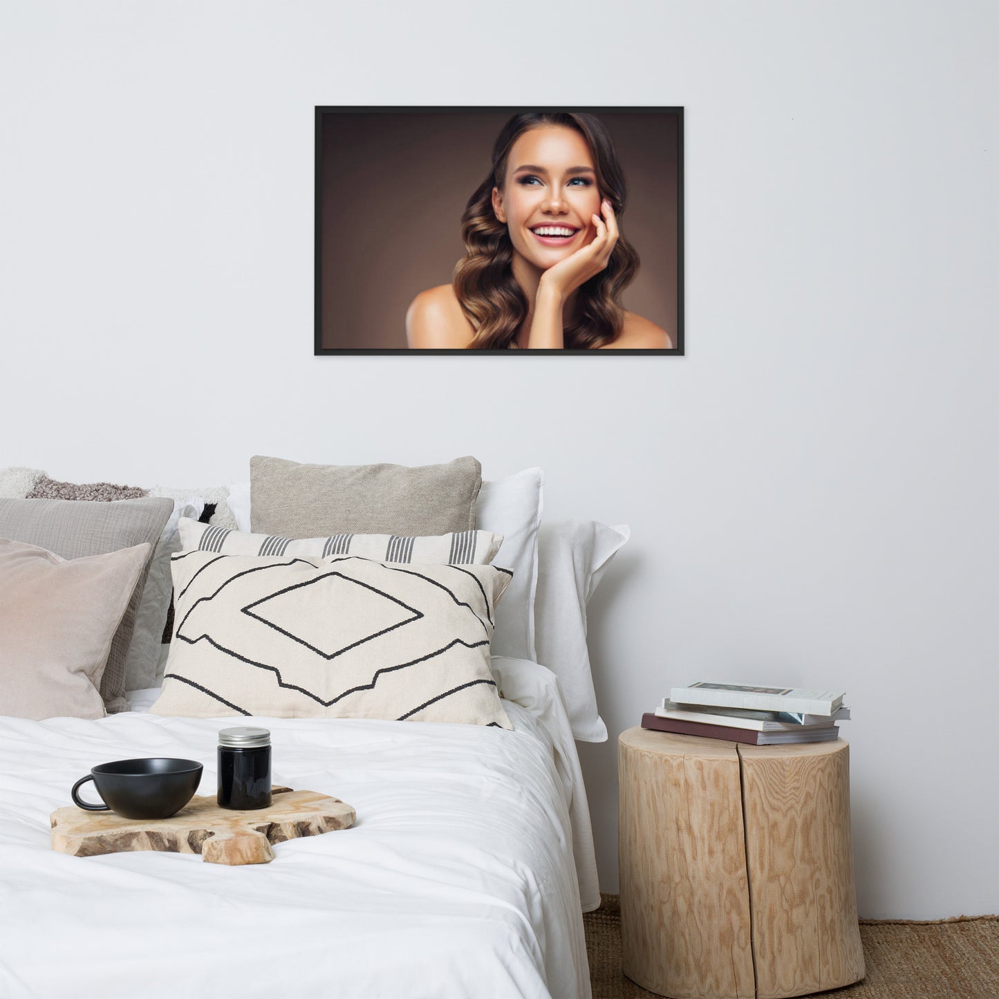 Smiles + Laughter = Priceless. Framed Poster Wall Art (Horizontal Model 009)