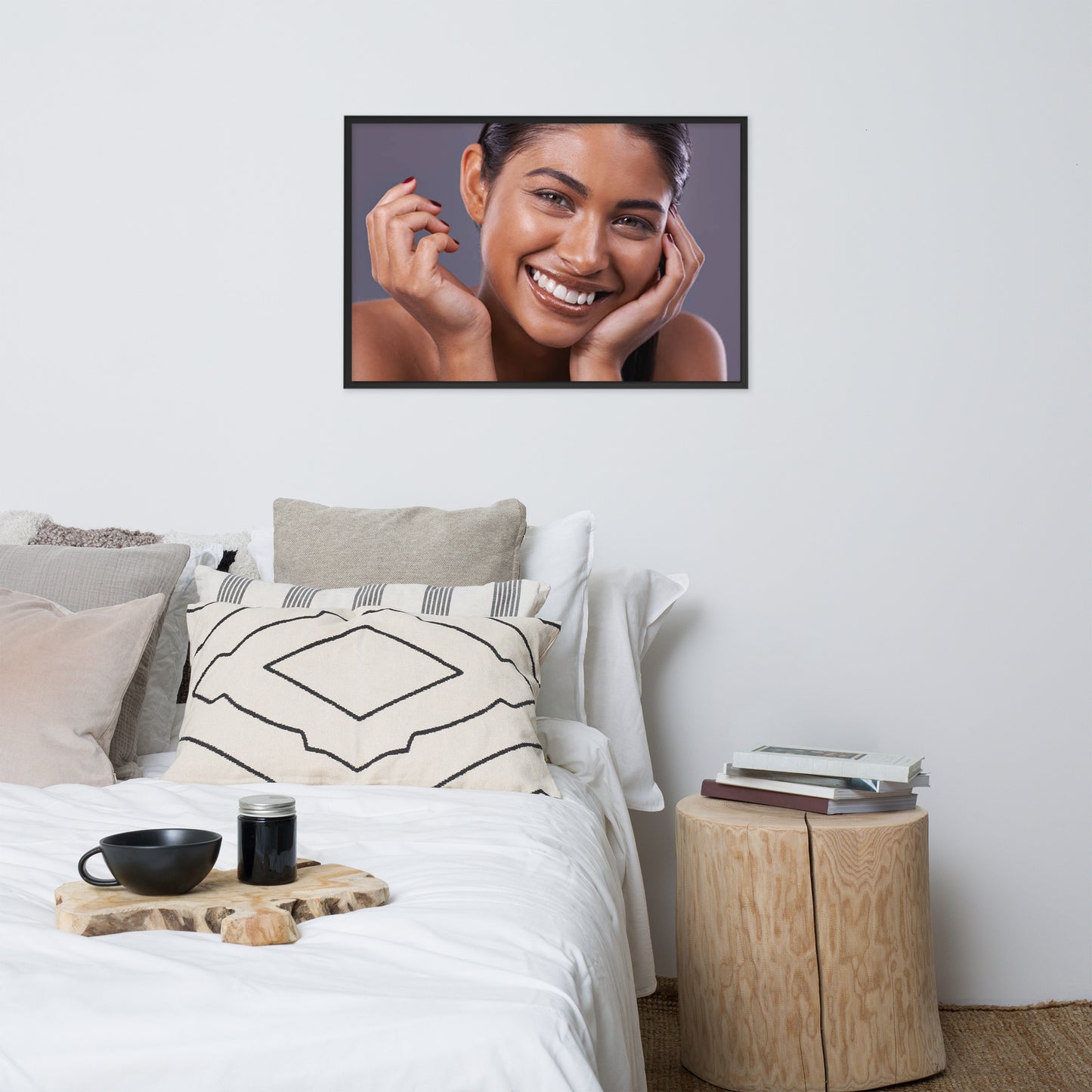 Smiles + Laughter = Priceless. Framed Poster Wall Art (Horizontal Model 0013)