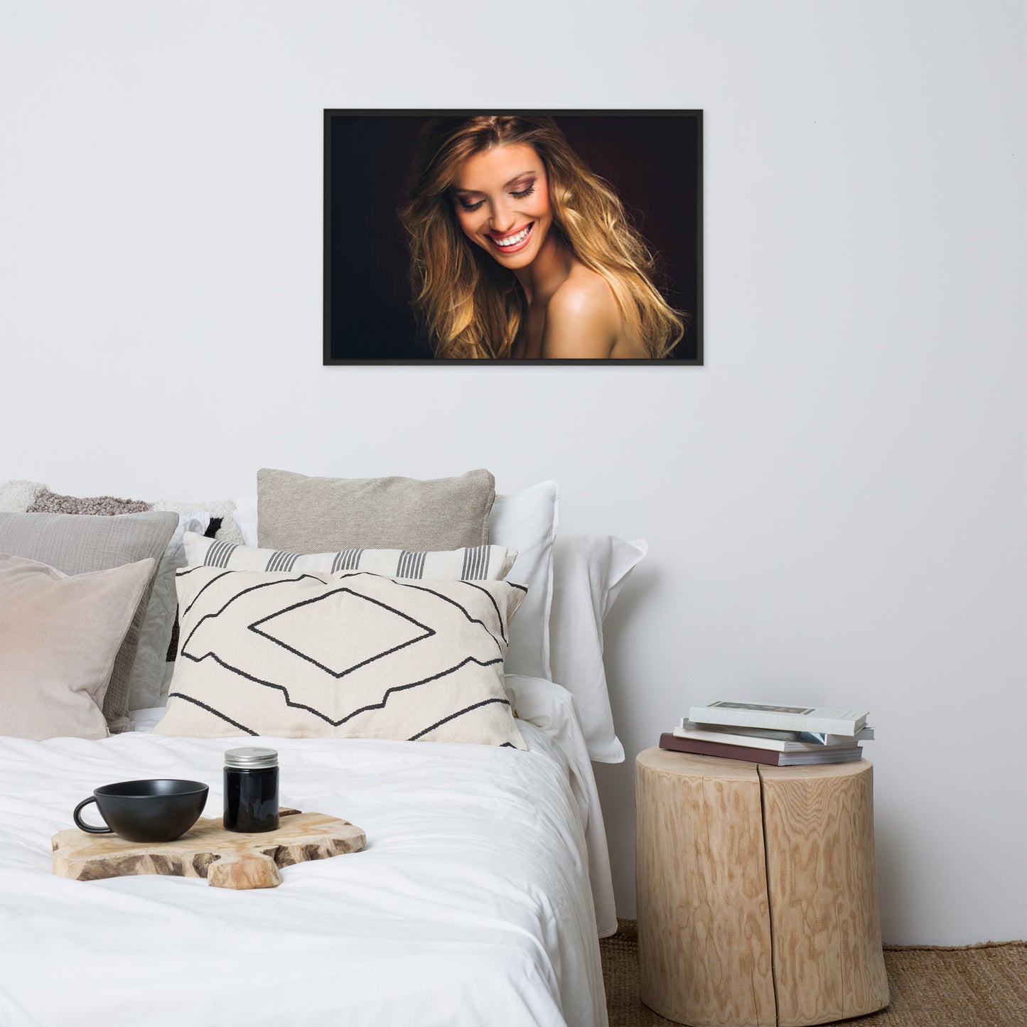 Smiles + Laughter = Priceless. Framed Poster Wall Art (Horizontal Model 0016)