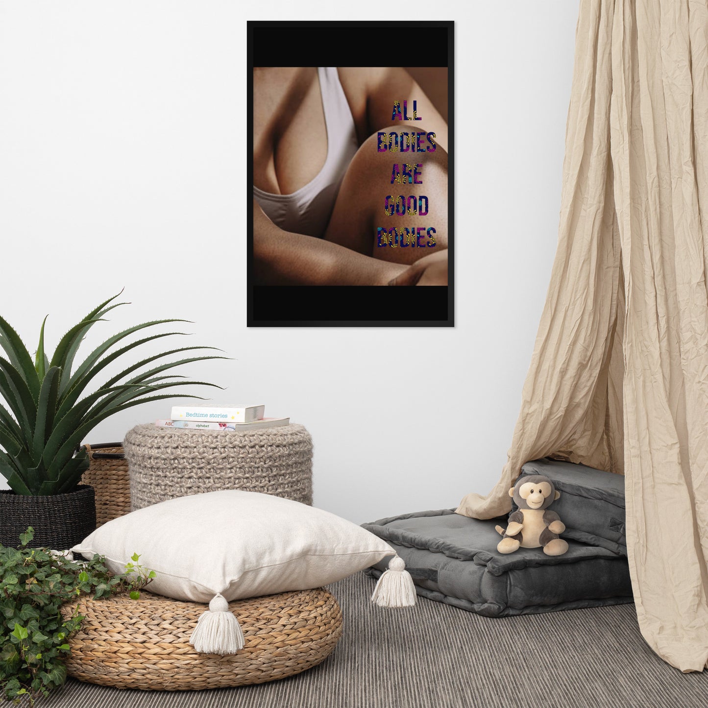 Body Positivity & Neutrality Framed Poster Wall Art (Vertical Model 003)