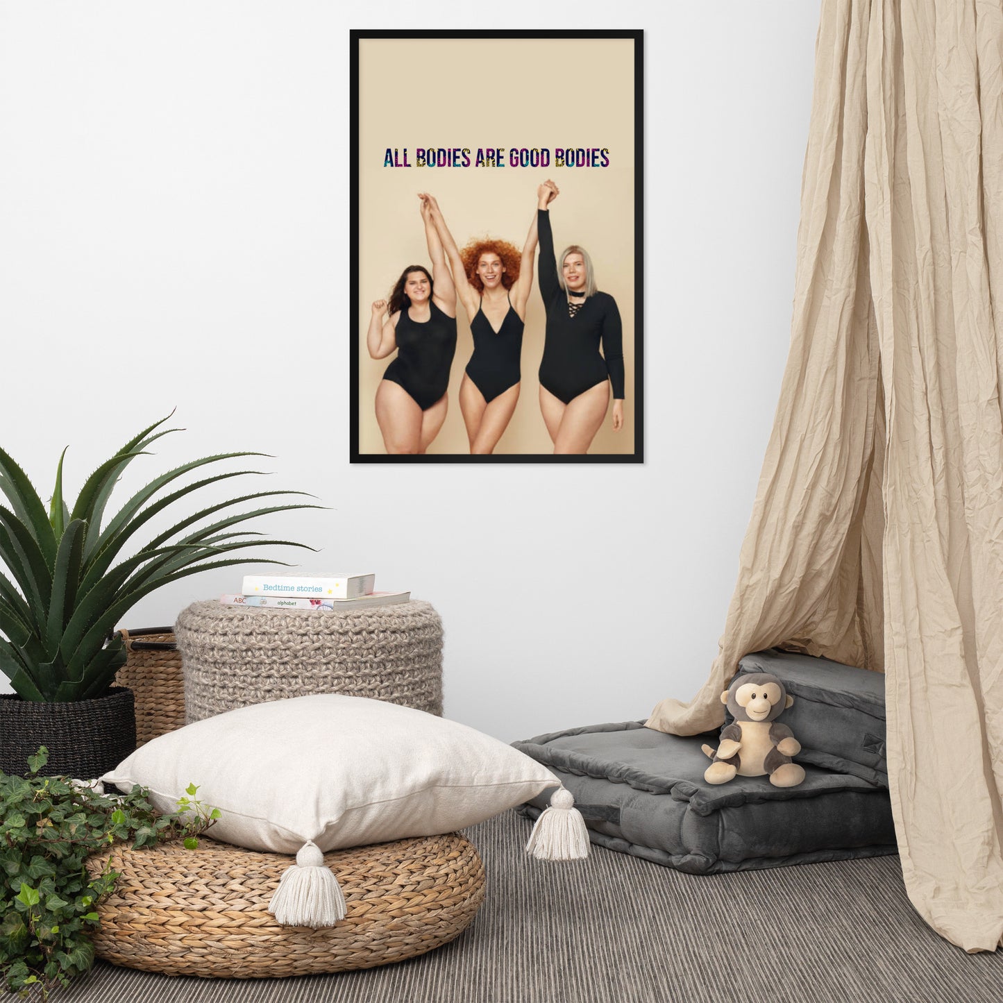 Body Positivity & Neutrality Framed Poster Wall Art (Vertical Model 0012)