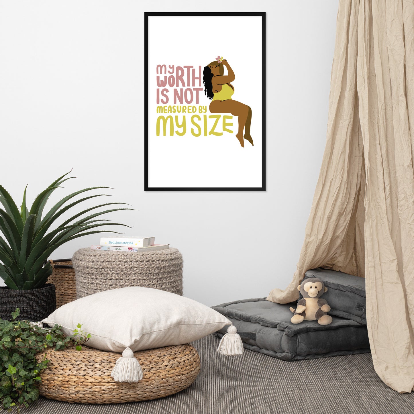 Body Positivity & Neutrality Framed Poster Wall Art (Vertical Model 0013)