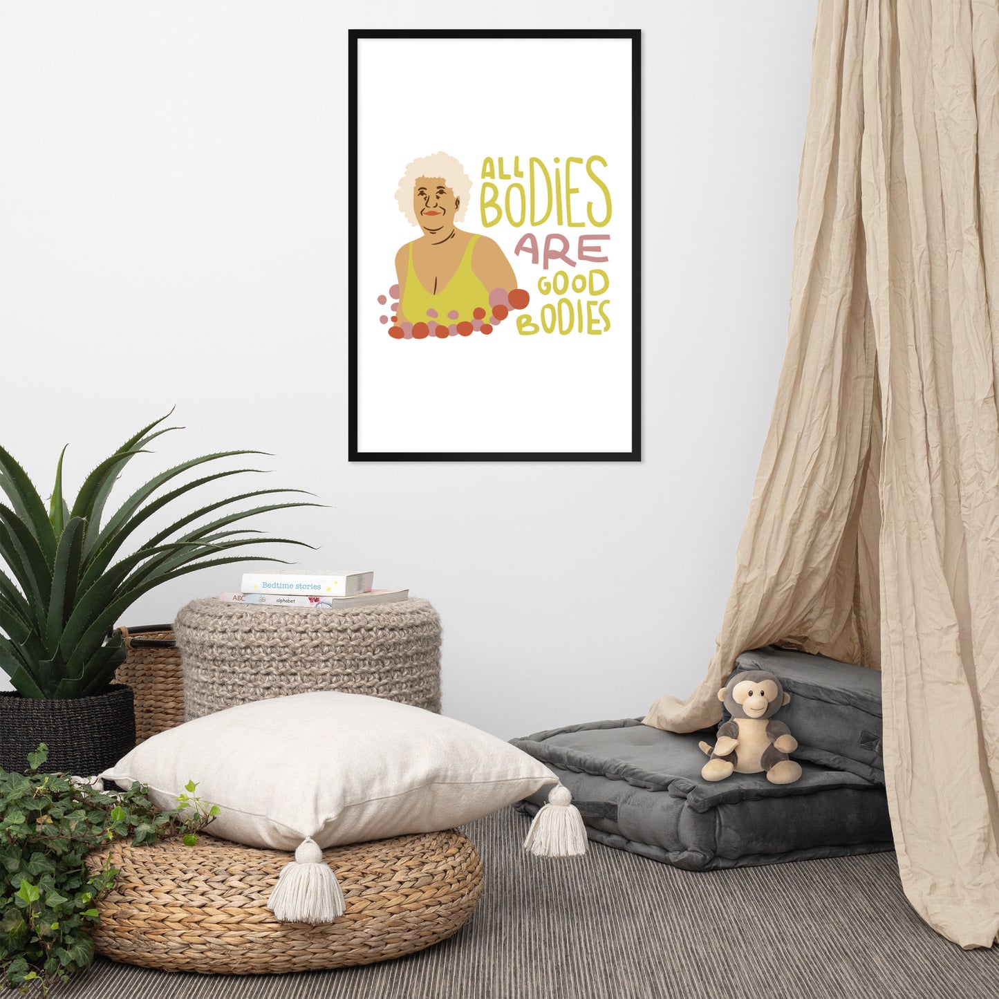 Body Positivity & Neutrality Framed Poster Wall Art (Vertical Model 0017)