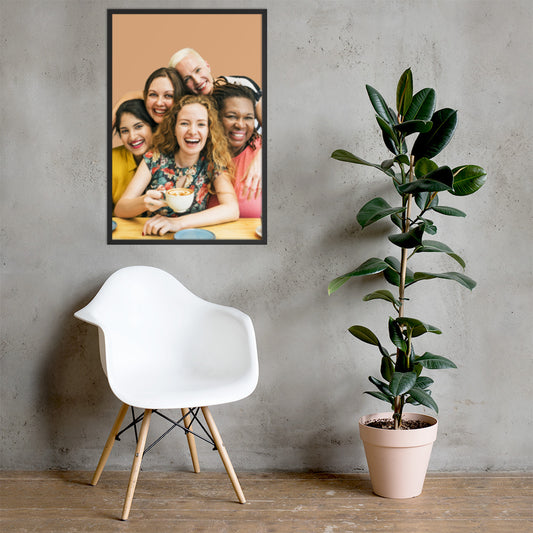 Framed Poster Wall Art Vertical: Priceless Smiles and Laughter (Print Model 001)