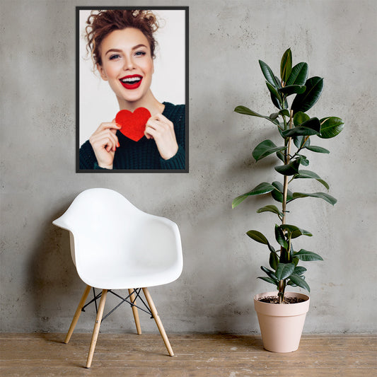 Framed Poster Wall Art Vertical: Priceless Smiles and Laughter (Print Model 008)