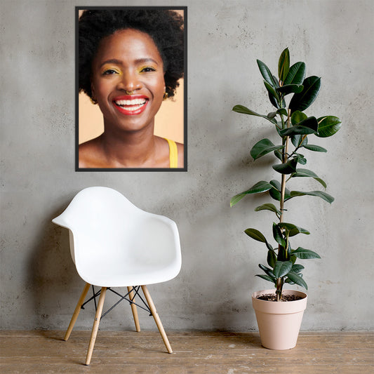 Framed Poster Wall Art Vertical: Priceless Smiles and Laughter (Print Model 0025)