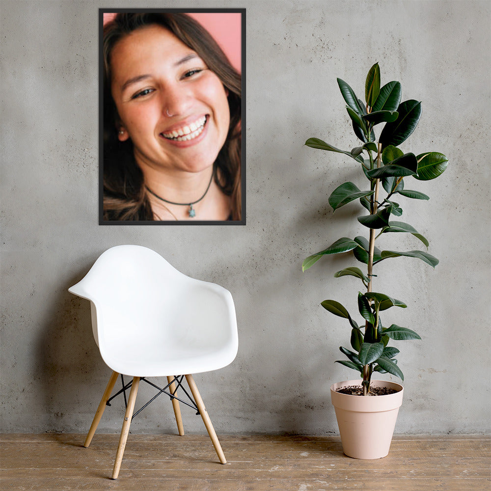 Framed Poster Wall Art Vertical: Priceless Smiles and Laughter (Print Model 0027)