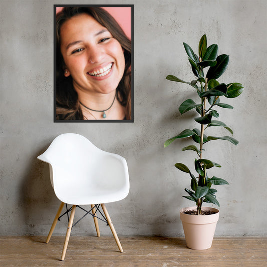 Framed Poster Wall Art Vertical: Priceless Smiles and Laughter (Print Model 0027)