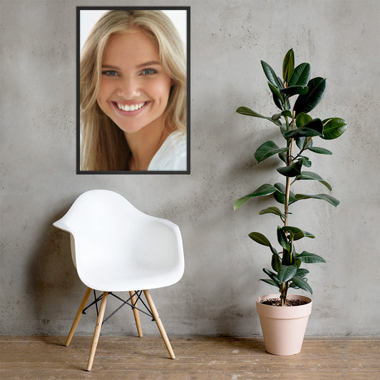 Framed Poster Wall Art Vertical: Priceless Smiles and Laughter (Print Model 0037)