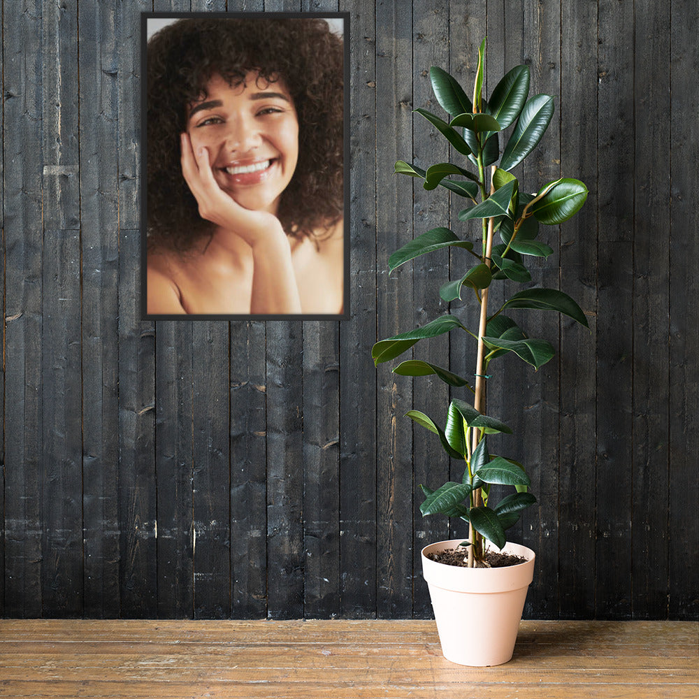 Framed Poster Wall Art Vertical: Priceless Smiles and Laughter (Print Model 0035)