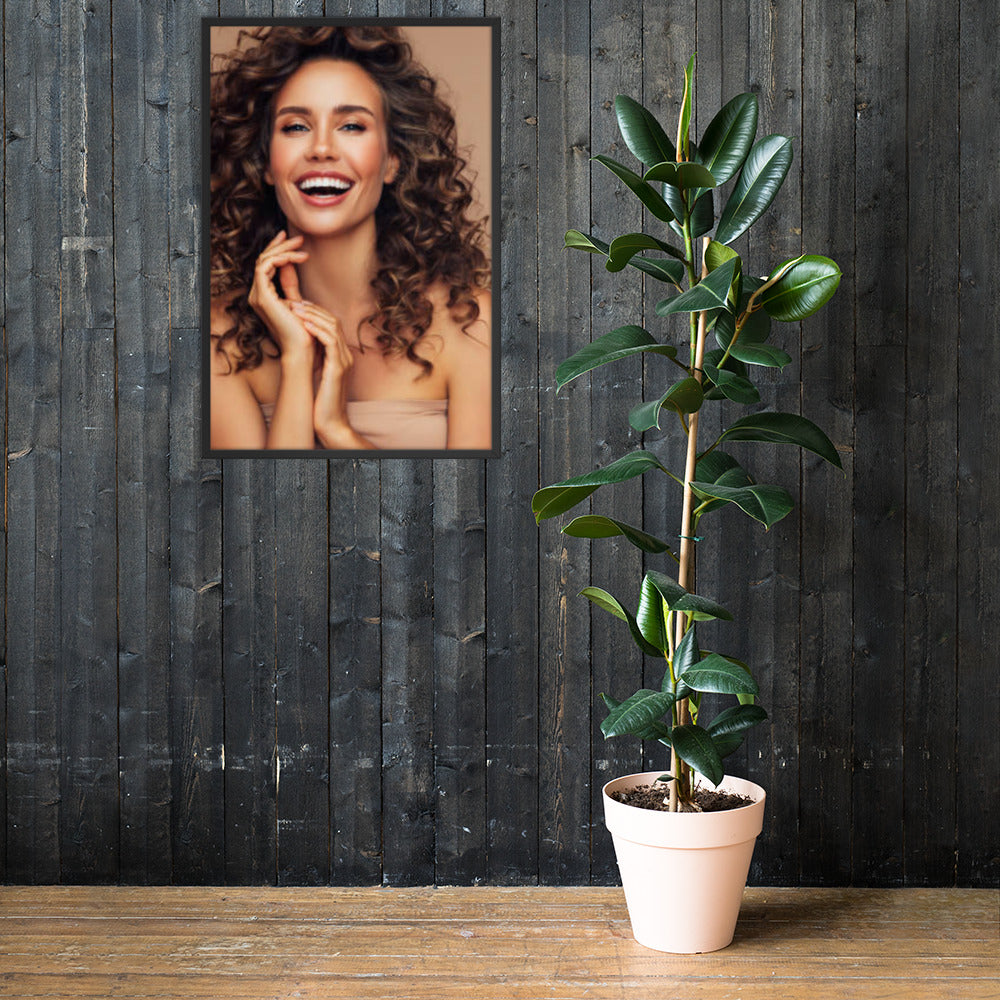 Framed Poster Wall Art Vertical: Priceless Smiles and Laughter (Print Model 0047)