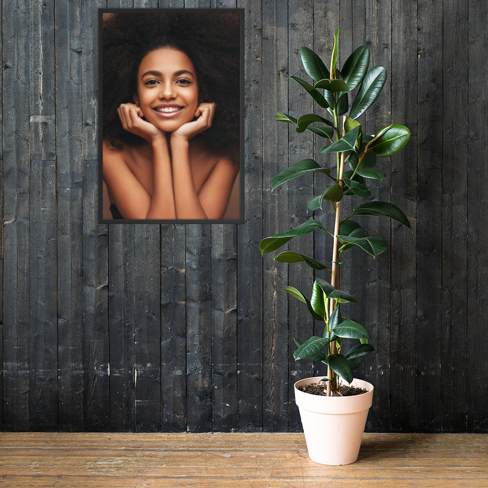 Framed Poster Wall Art Vertical: Priceless Smiles and Laughter (Print Model 0057)