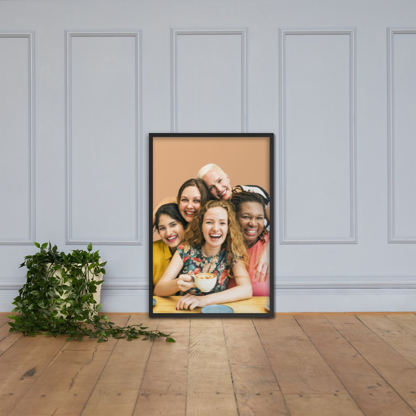 Framed Poster Wall Art Vertical: Priceless Smiles and Laughter (Print Model 001)