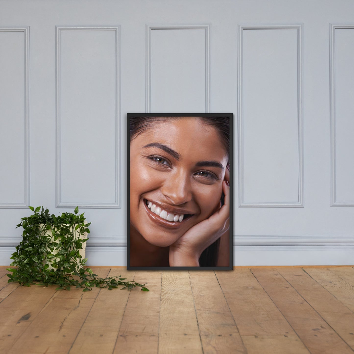 Framed Poster Wall Art Vertical: Priceless Smiles and Laughter (Print Model 0013)