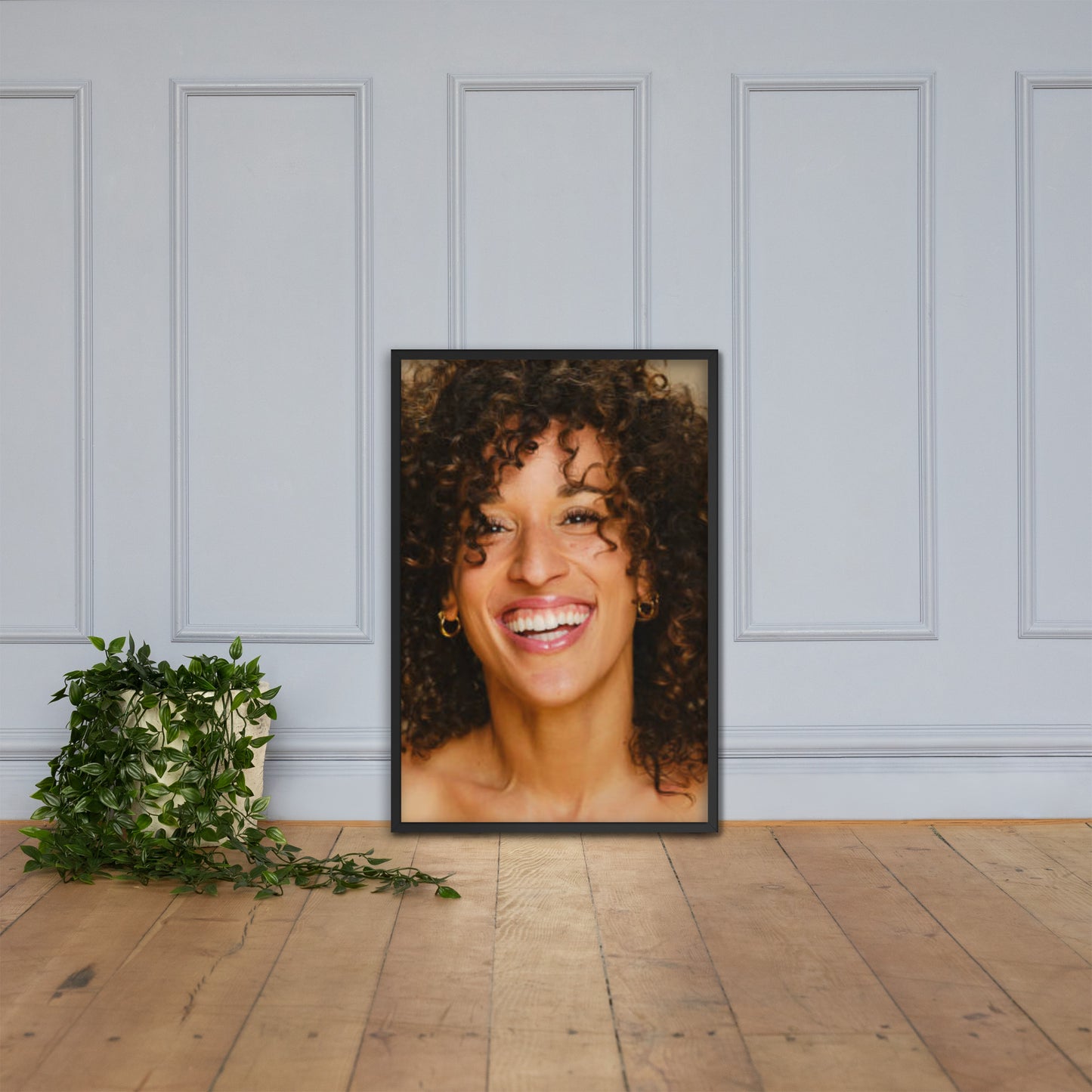 Framed Poster Wall Art Vertical: Priceless Smiles and Laughter (Print Model 0021)