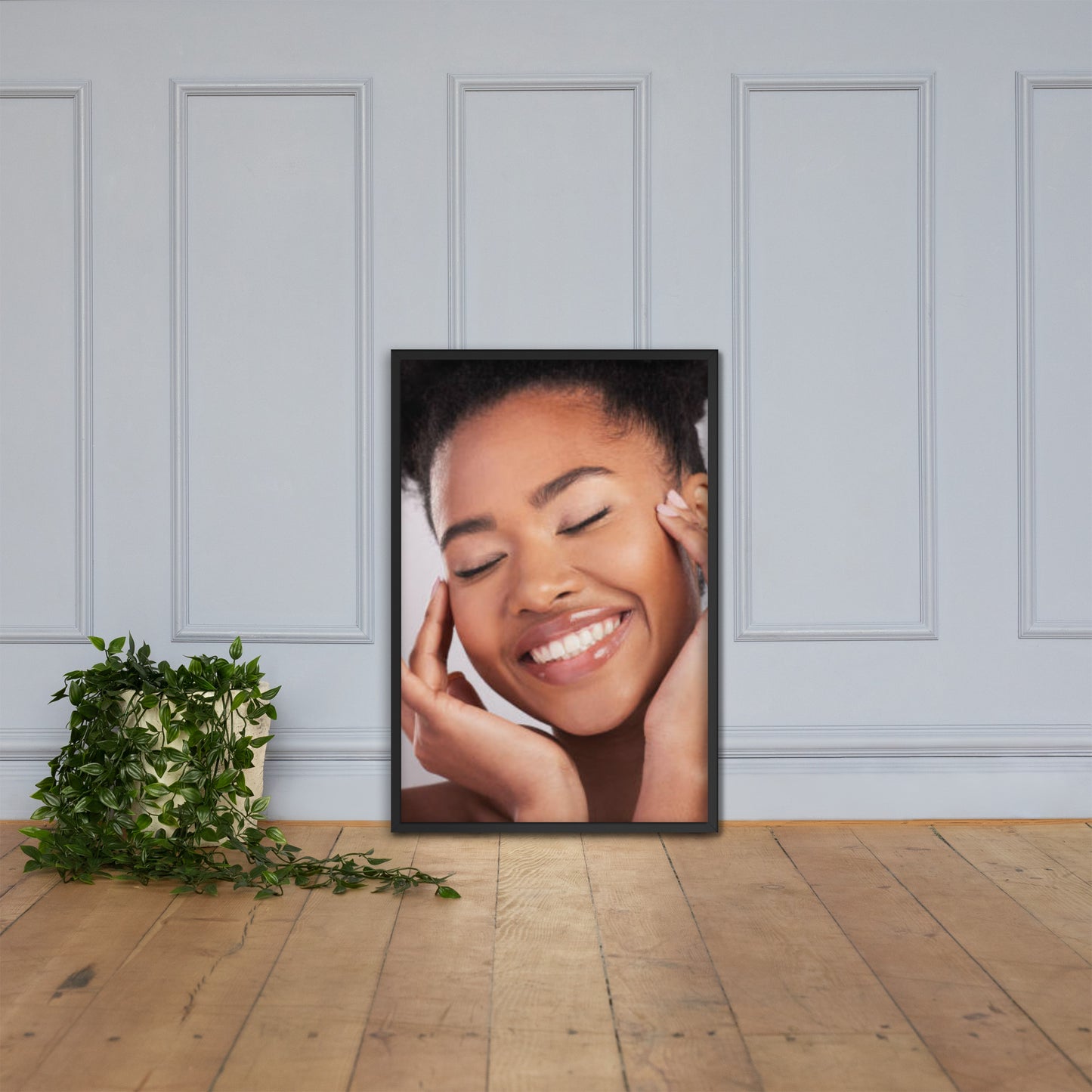 Framed Poster Wall Art Vertical: Priceless Smiles and Laughter (Print Model 0022)