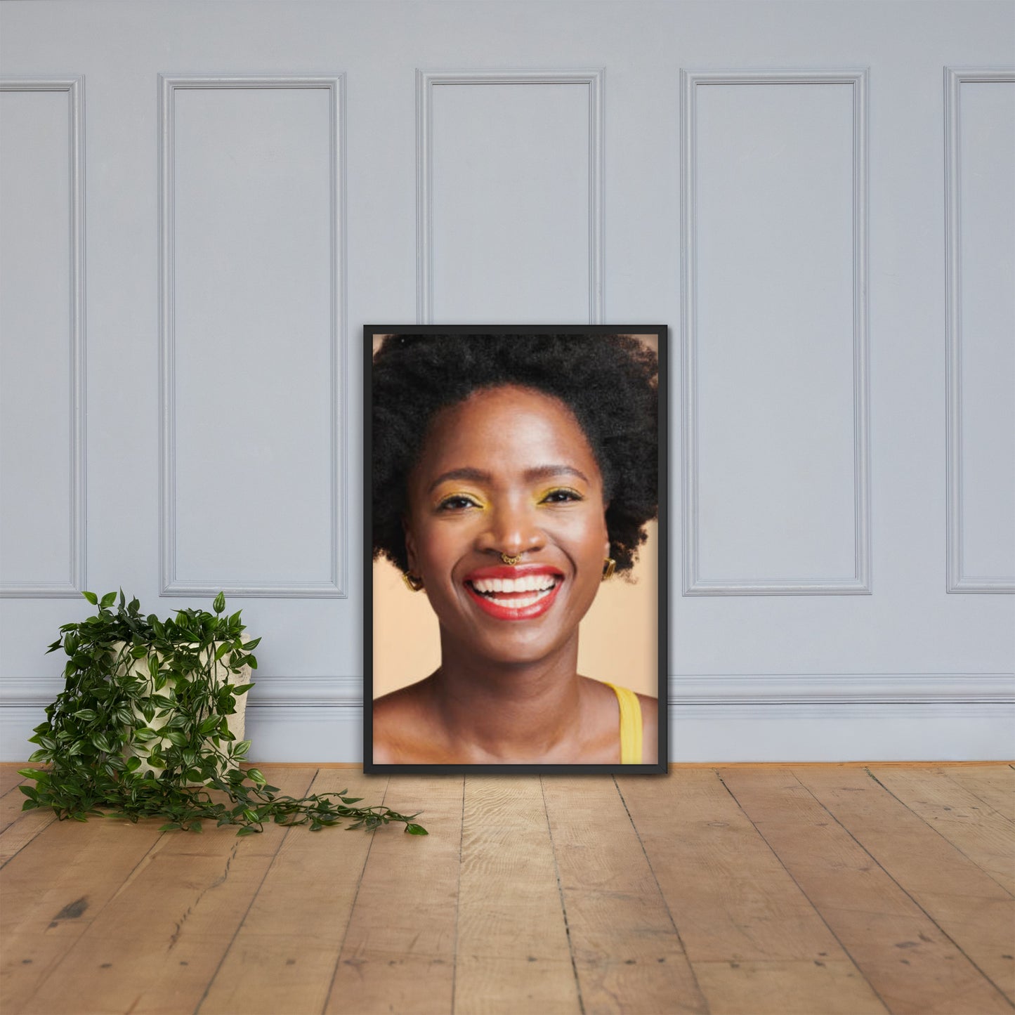 Framed Poster Wall Art Vertical: Priceless Smiles and Laughter (Print Model 0025)