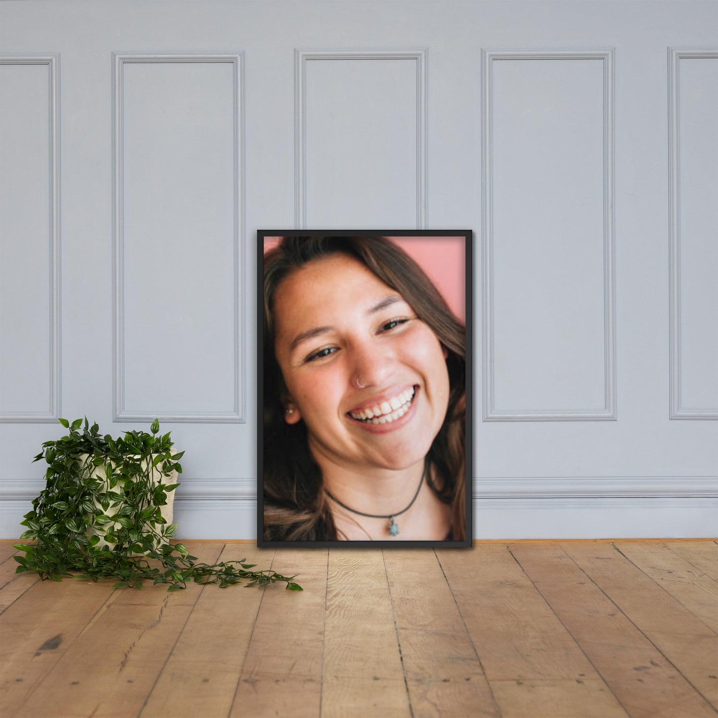 Framed Poster Wall Art Vertical: Priceless Smiles and Laughter (Print Model 0027)