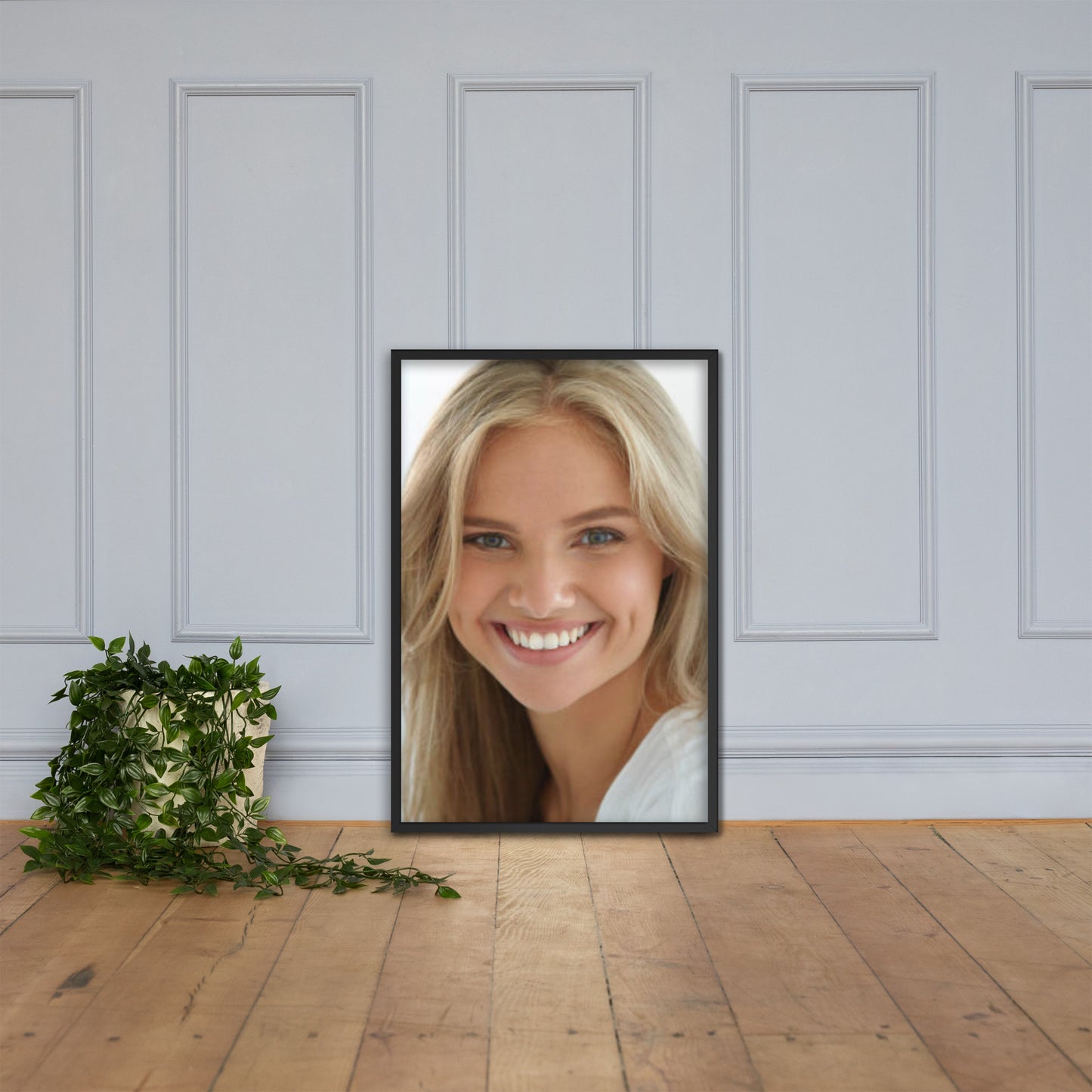 Framed Poster Wall Art Vertical: Priceless Smiles and Laughter (Print Model 0037)