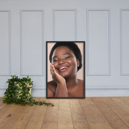 Framed Poster Wall Art Vertical: Priceless Smiles and Laughter (Print Model 0043)