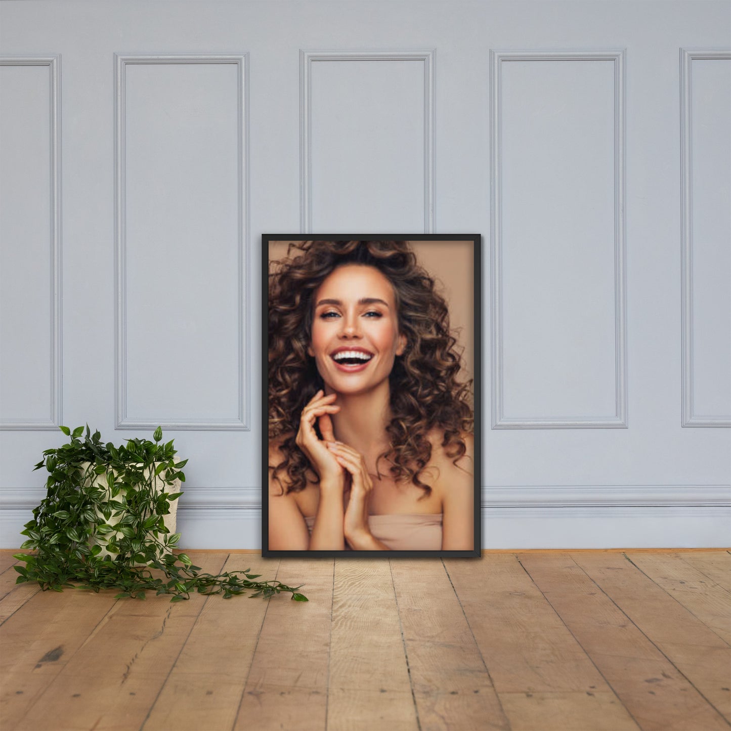 Framed Poster Wall Art Vertical: Priceless Smiles and Laughter (Print Model 0047)