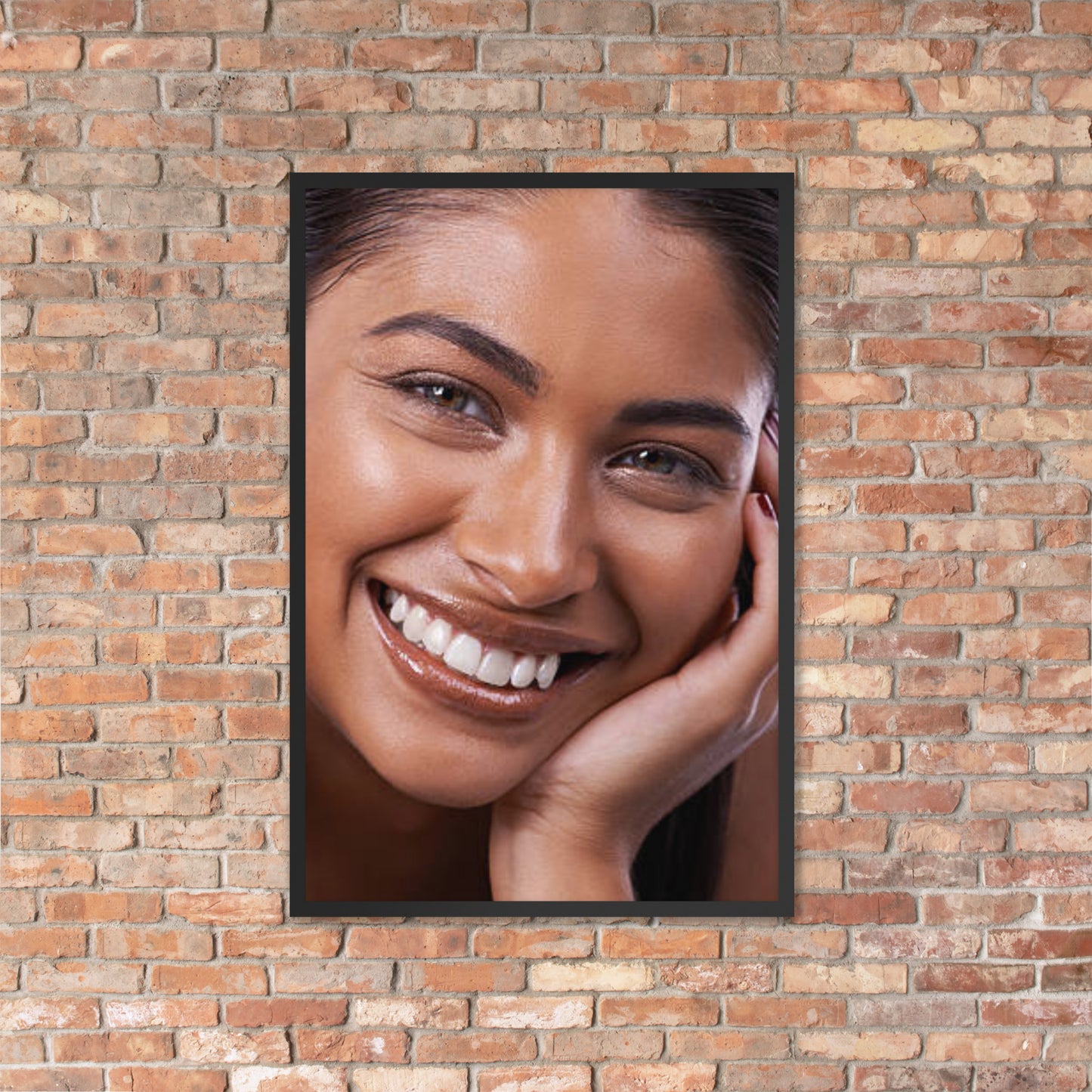 Framed Poster Wall Art Vertical: Priceless Smiles and Laughter (Print Model 0013)