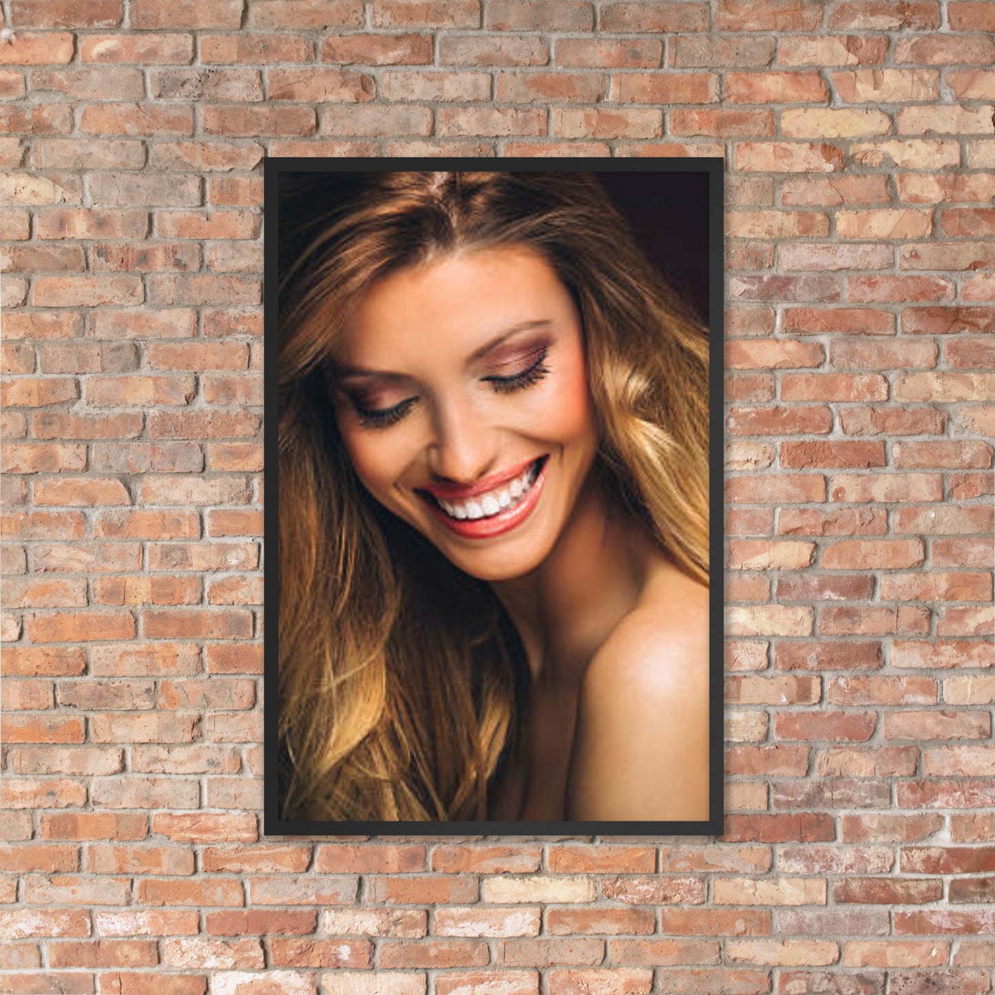 Framed Poster Wall Art Vertical: Priceless Smiles and Laughter (Print Model 0016)