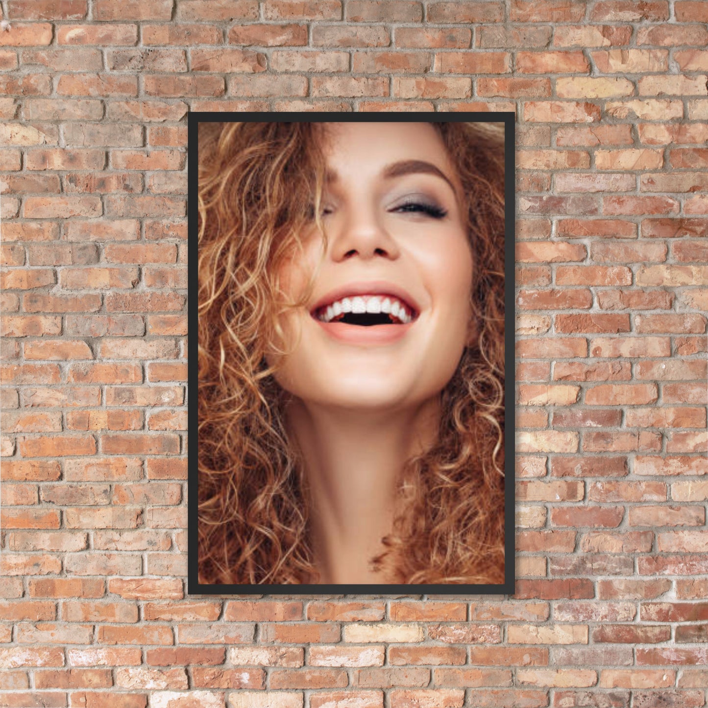 Framed Poster Wall Art Vertical: Priceless Smiles and Laughter (Print Model 0034)