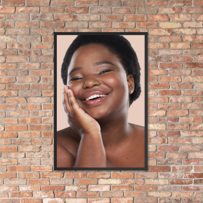 Framed Poster Wall Art Vertical: Priceless Smiles and Laughter (Print Model 0043)