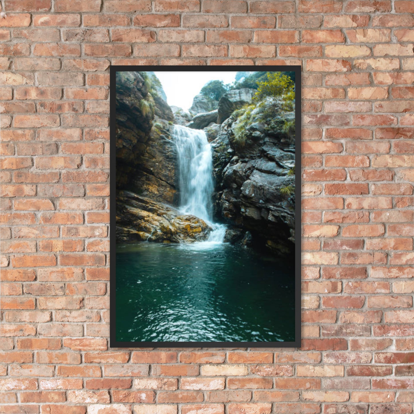 Scenic Nature View Framed Poster Wall Art Vertical Print (Model 0014)