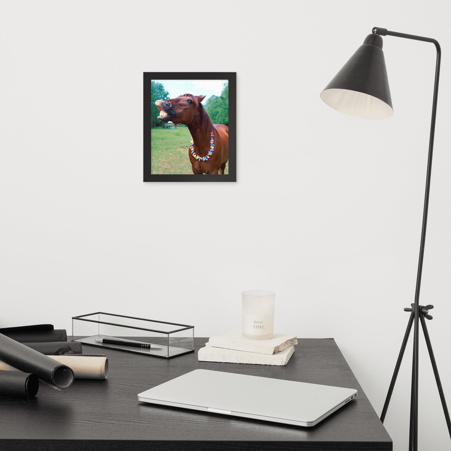 Framed Poster Horse Wall Art - Vertical Print (Glamourange 004 Model)